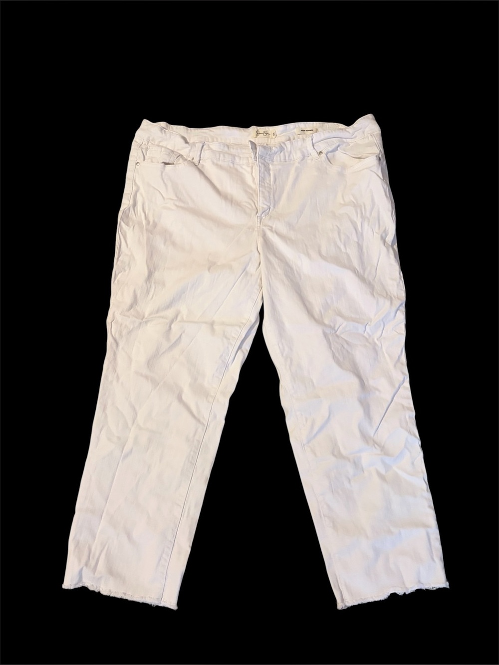 White Straight-Leg Pants. Size 20